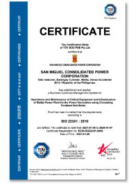 Malita Power Plant: ISO 22301:2019