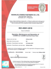 Masinloc Power Plant: ISO 45001:2018