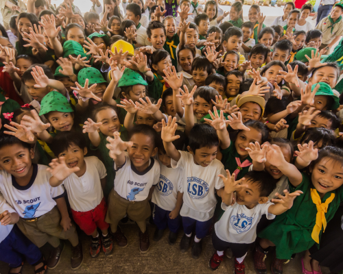 Elementary students of Bani Elementary School in Masinloc, Zambales